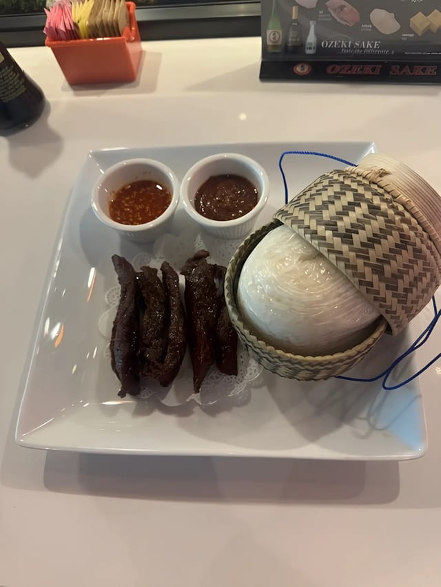 Beef Jerky / Sticky Rice.